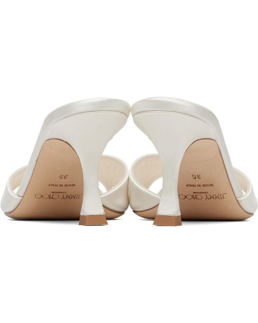 Jimmy Choo White Skye 70 Heeled Sandals