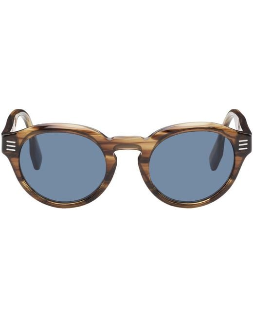 Burberry Black Brown Stripe Sunglasses for men