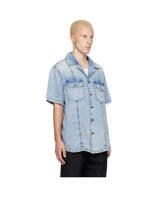 Balmain Blue Denim Shirt for men