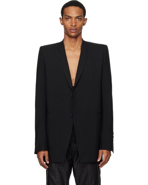 メンズ Rick Owens ブラック Concordians Dirt Ls テーラード