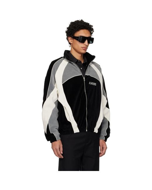 Amiri Black Oversized Panel Track Jacket for men