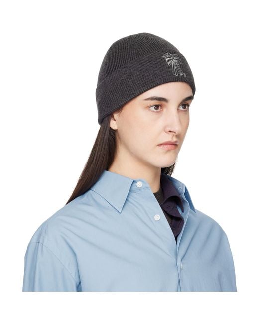 Acne Blue Merino Wool Beanie
