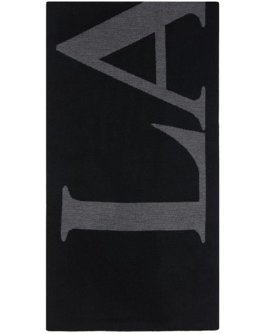 Écharpe noir et gris à logo Lanvin en coloris Black