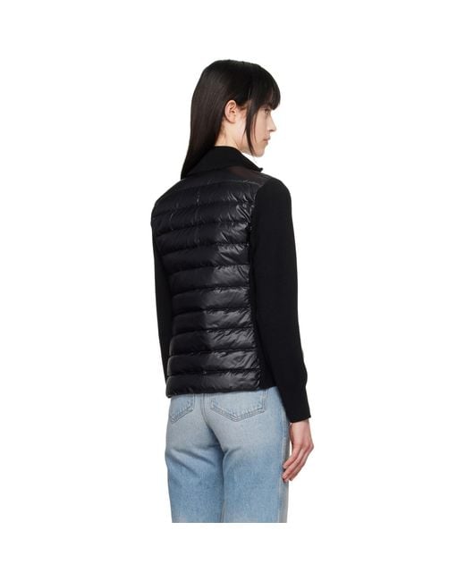 Moncler Black Padded Wool Zip-Up Down Jacket