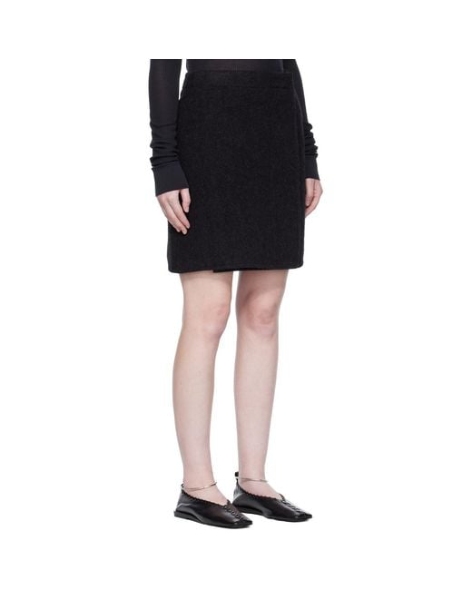 Lemaire Black Wrapover Miniskirt