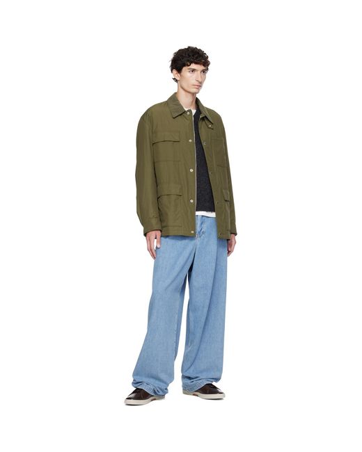 Boss Green Khaki Water-Repellent Field Checkered Lining Jacket for men