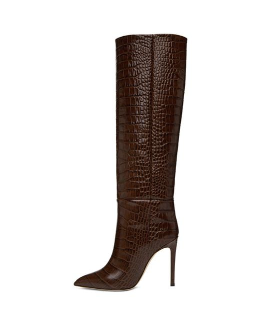 Paris Texas Brown Croc Stiletto Boots