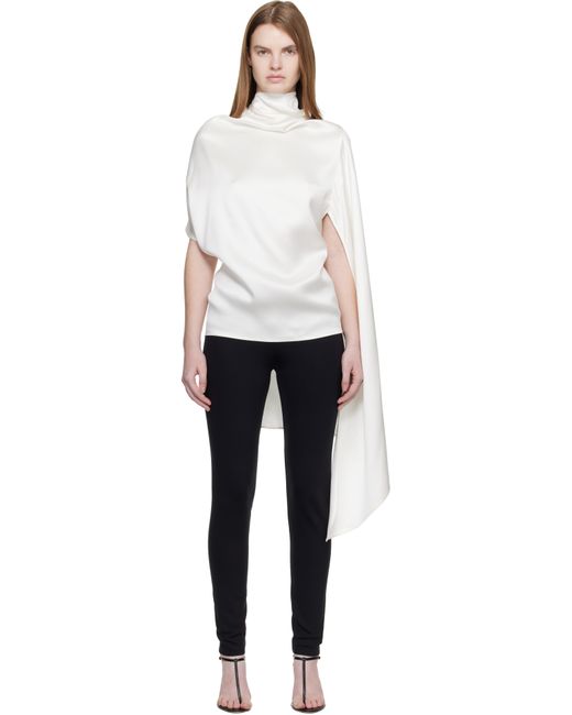 Magda Butrym Black Silk Asymmetric Scarf Blouse