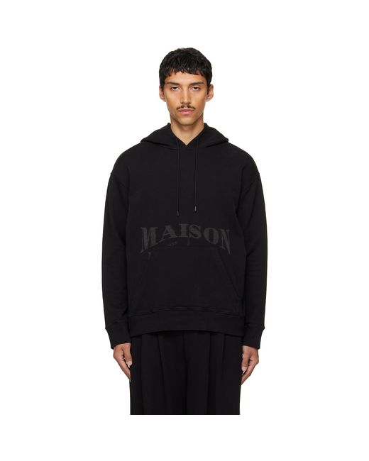 MM6 by Maison Margiela Black Unbrushed Cotton Hoodie for men