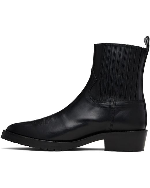 Toga Virilis Black Ssense Exclusive Leather Chelsea Boots for men