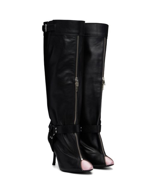 August Barron Black Unzipped Tall Boots