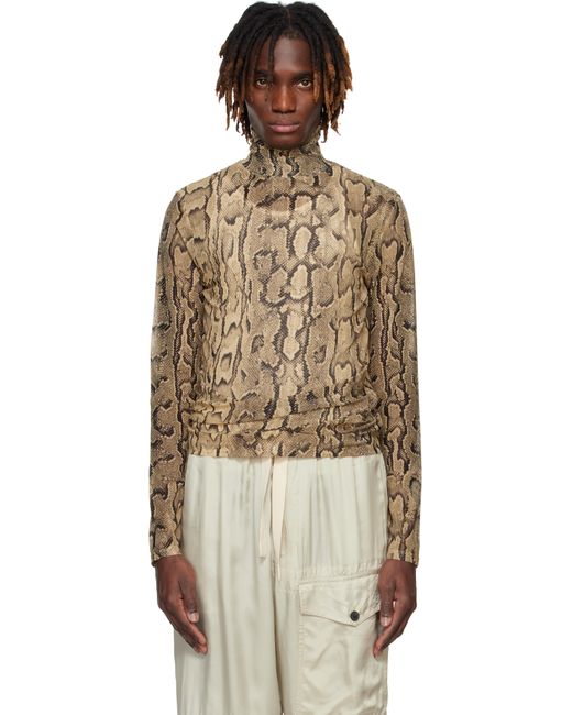Dries Van Noten Multicolor Snakeskin Print Turtleneck for men