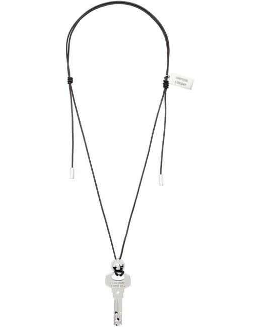 Chopova Lowena Black Key Leather Necklace for men