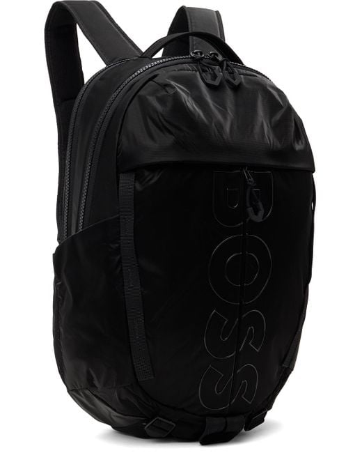 Boss Black Multi-pocket Outline Logo Backpack for men