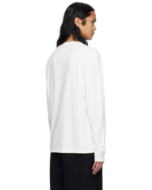 Jil Sander White Oversized Long Sleeve T-shirt for men