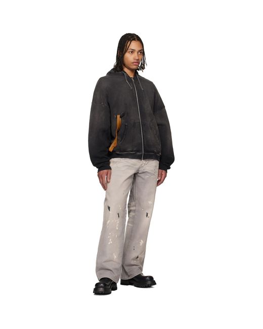 ALEXANDER DIGENOVA Black Rubber Band Hoodie for men