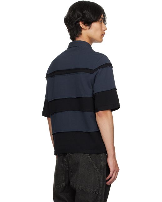 Eckhaus Latta Blue Striated Polo for men