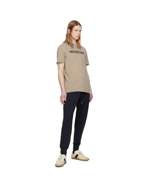 Moncler Black Flocked Logo Cotton T-Shirt for men