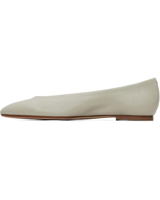 Aeyde Gray Ellie Almond-Toe Ballerina Flats