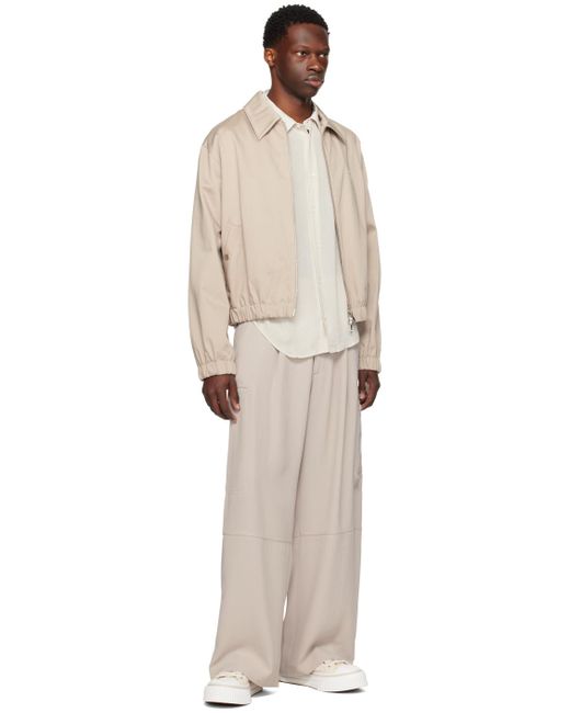 AMI Natural Pleated Cargo Pants for men