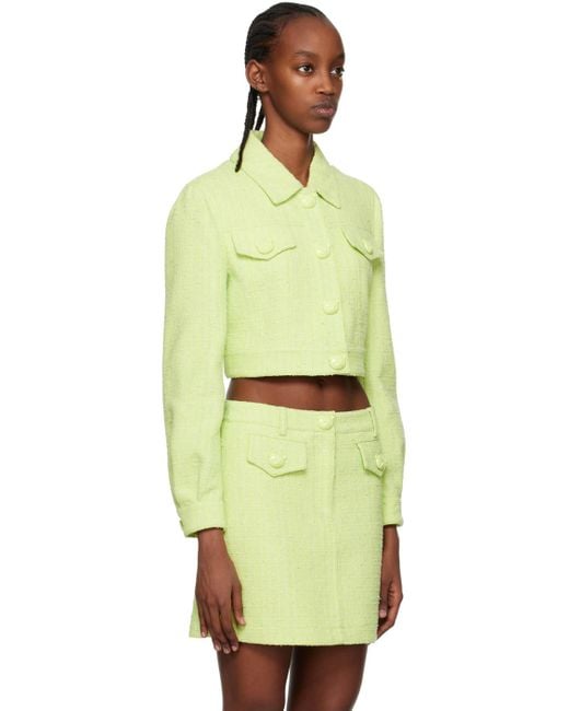 Moschino Yellow Green Teddy Buttons Jacket