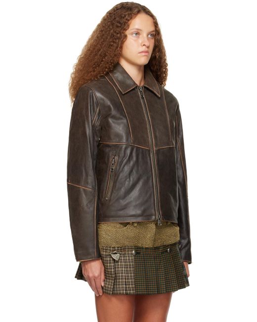 ANDERSSON BELL Brown Dreszen Leather Jacket
