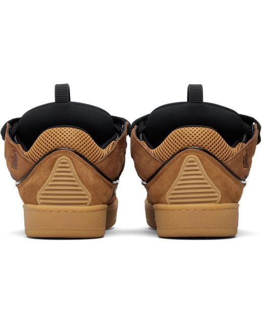 Lanvin Black Tan & Curb Leather Sneakers