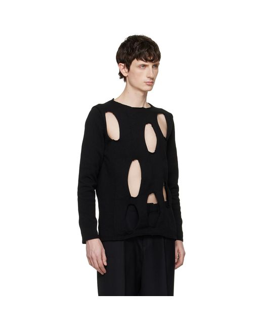 COMME DES GARÇON BLACK Black Cutout Sweater for men