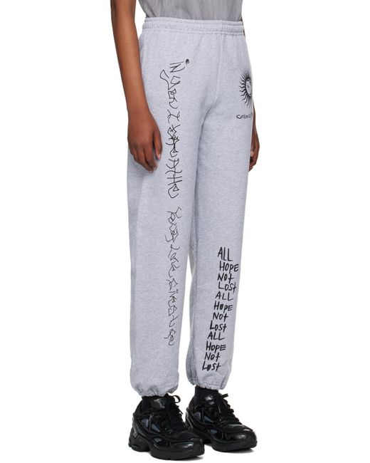 Pantalon de détente gris à image et textes imprimés WESTFALL en coloris White