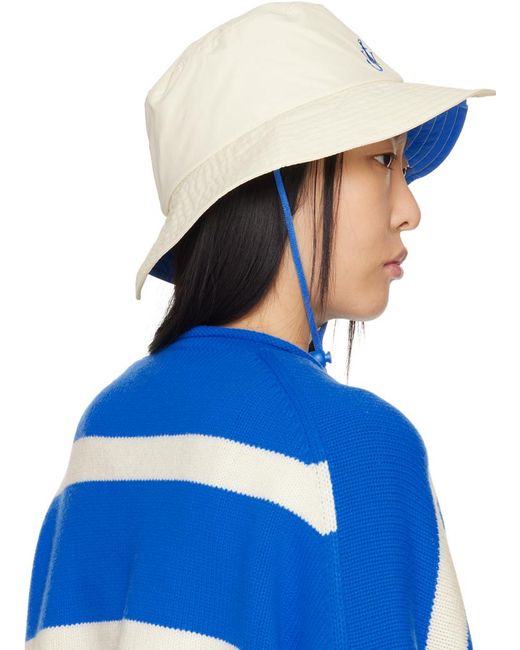 Chapeau bob blanc et bleu à visière asymétrique J.W. Anderson en coloris Blue