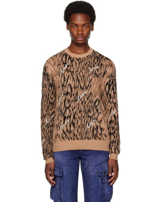 Amiri Cheetah Sweater in Brown for Men | Lyst