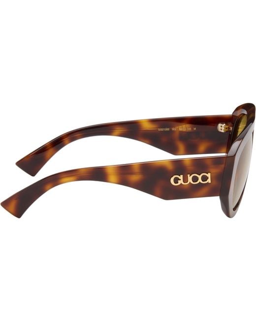 Gucci Brown Mask Frame Sunglasses for men
