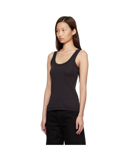 Lemaire Black Rib Tank Top