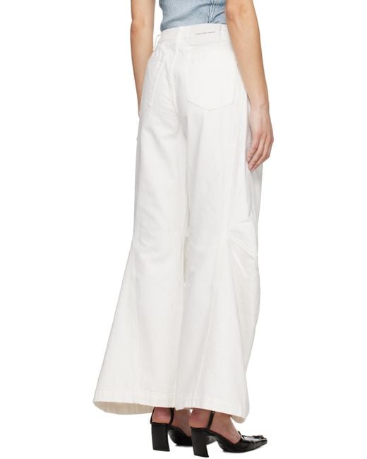 Feng Chen Wang White Cargo Jeans