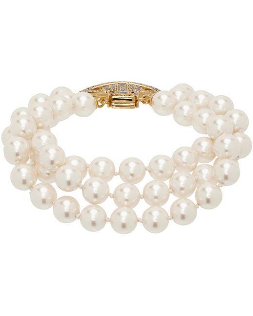 Bracelet étagé graziella blanc à perles Vivienne Westwood en coloris Black