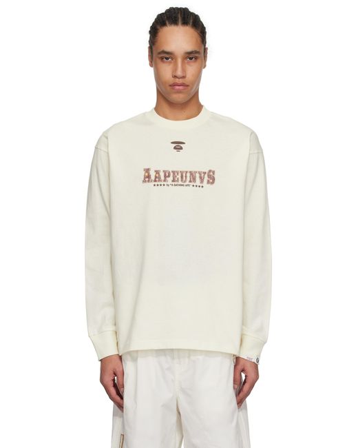 大人気★A BATHING APE AAPE THEME MAIN LONG SLEEVE TEE★長袖 Aape By A Bathing Ape Off- 'Aape' Theme Main Long Sleeve T