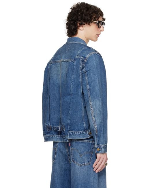 【関税込み】sacai ブルー Levi'sエディション デニムジャケット sacai: ブルー Levi'sエディション デニムジャケット | SSENSE 日本