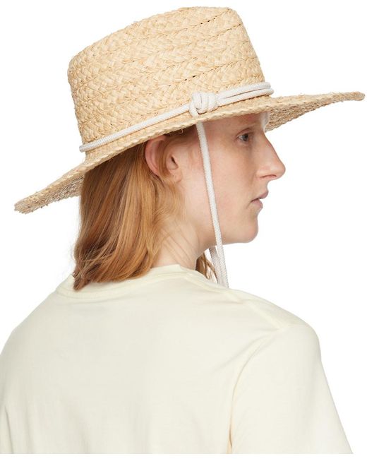 Rag & Bone Natural Beige Braided Straw Panama Hat