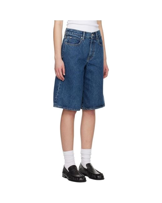 SLVRLAKE Denim Blue Baggy Grace Denim Shorts