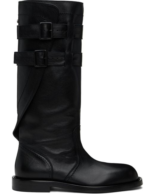 Ann Demeulemeester Black Uplu Biker Boots for men