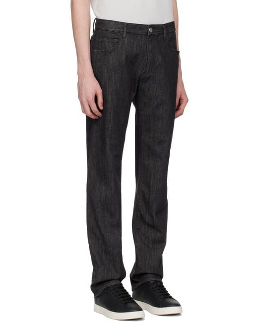 Giorgio Armani Black Five-pocket Jeans for men