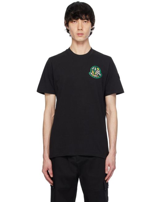 Moncler Black Printed T-shirt for men