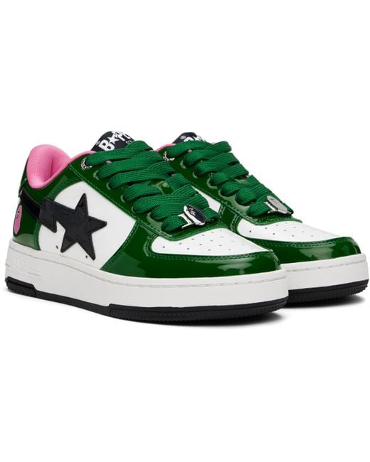 Baskets #1 Vert Et Blanc À Étoiles Emblématiques A Bathing Ape en coloris Green