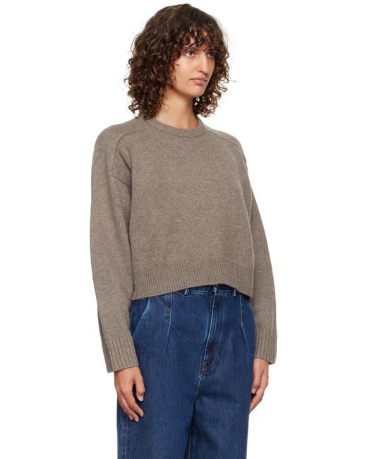 Pull Droit Bruzzi Taupe En Laine Et Cachemire À Logo Loulou de Saison en coloris Blue