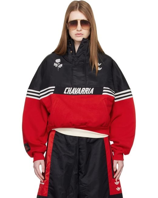Willy Chavarria Red Adidas Originals Edition Gomez Half Zip Jacket