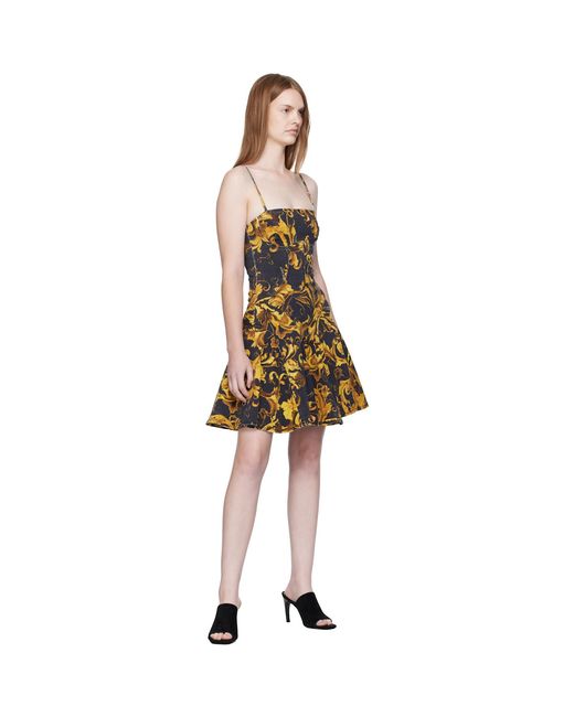 Versace Jeans Couture Black Porcelain Barocco Minidress
