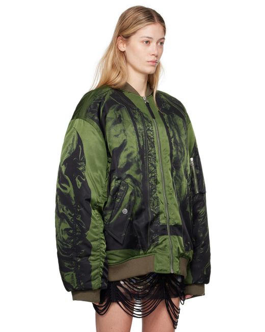 Jean Paul Gaultier カーキ The Trompe L'œil ボンバージャケット Green