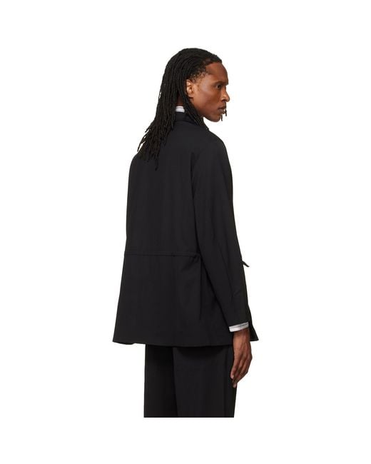 Kiko Kostadinov Black Laan Gathered Blazer for men