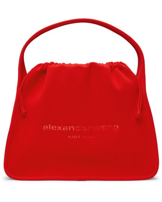 Alexander Wang Red Ryan Large Rib Knit Bag