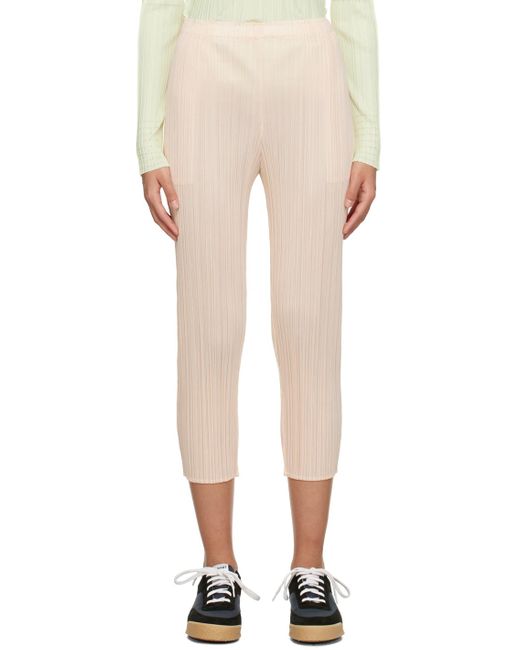 Pleats Please Issey Miyake Natural Beige Monthly Colors February Trousers